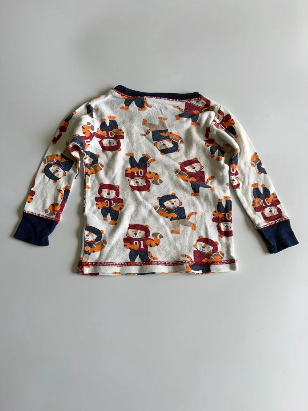 Bundle of Baby Boy Pajama Sets Size 12 Months Carter’s Football Red Blue Stripes - Picture 13 of 16